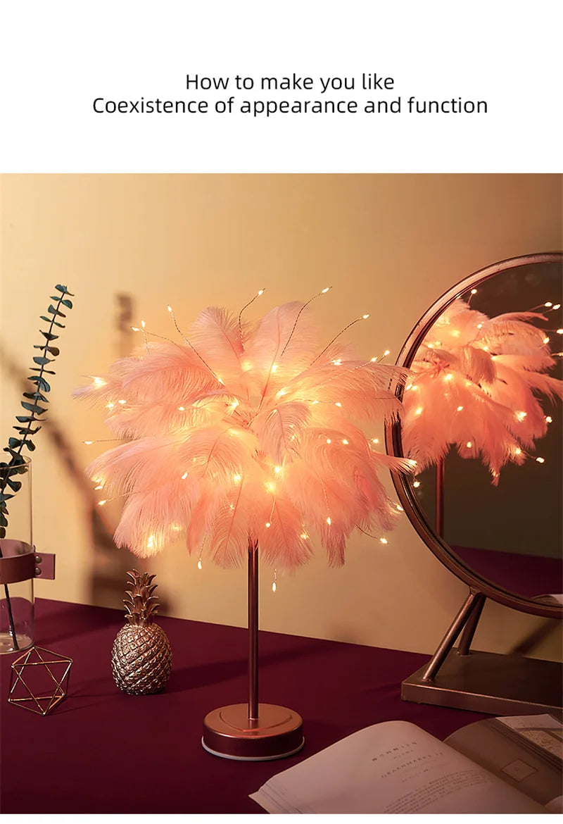 Decorative Tree Feather Lamp