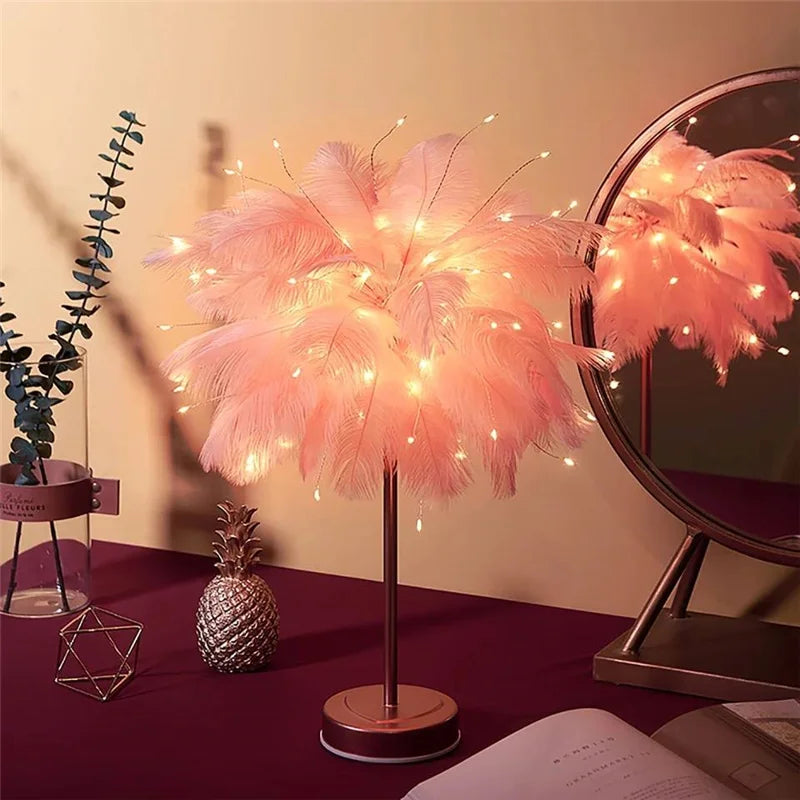 Decorative Tree Feather Lamp