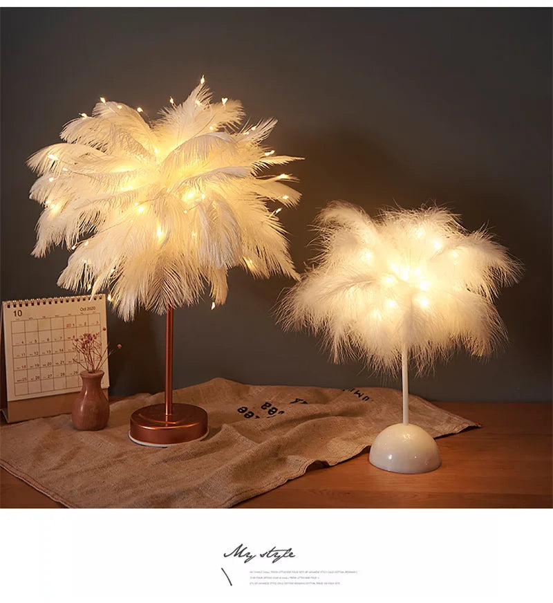 Decorative Tree Feather Lamp