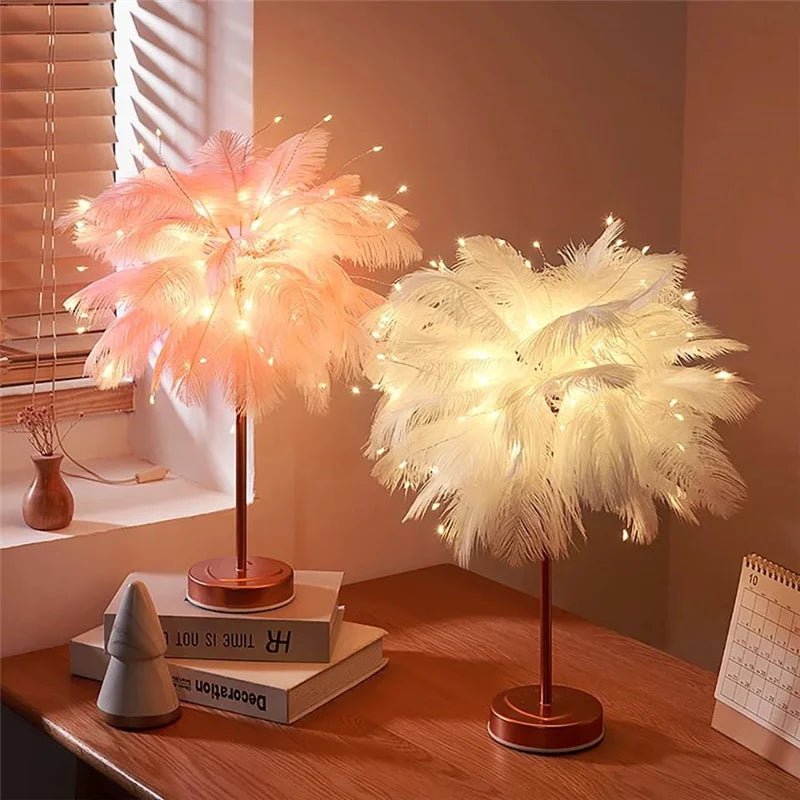 Decorative Tree Feather Lamp