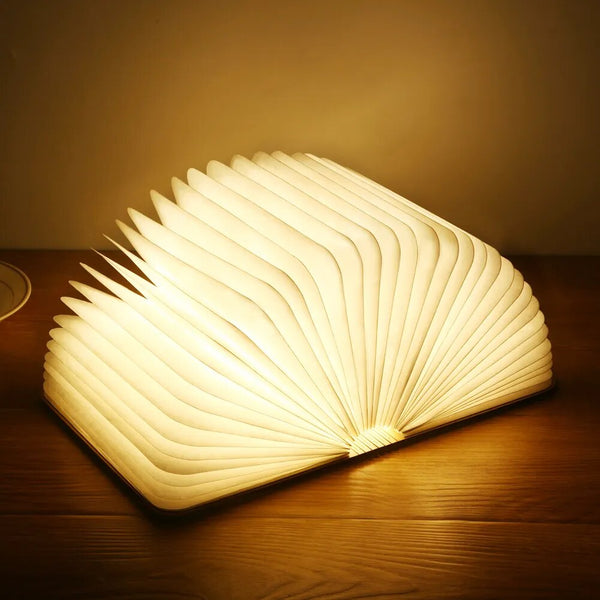 Portable 3 Colors 3D Creative LED Book Night Light Wooden 5V USB Rechargeable Magnetic Foldable Desk Table Lamp Home Decoration