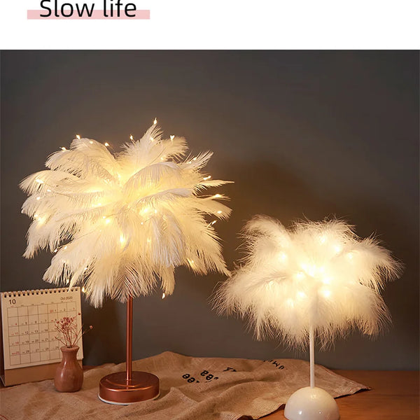 Decorative Tree Feather Lamp