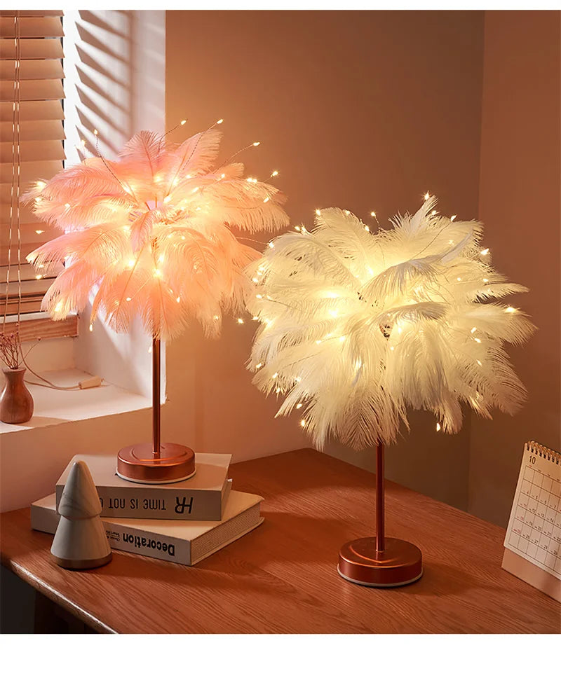 Decorative Tree Feather Lamp