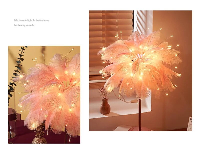 Decorative Tree Feather Lamp