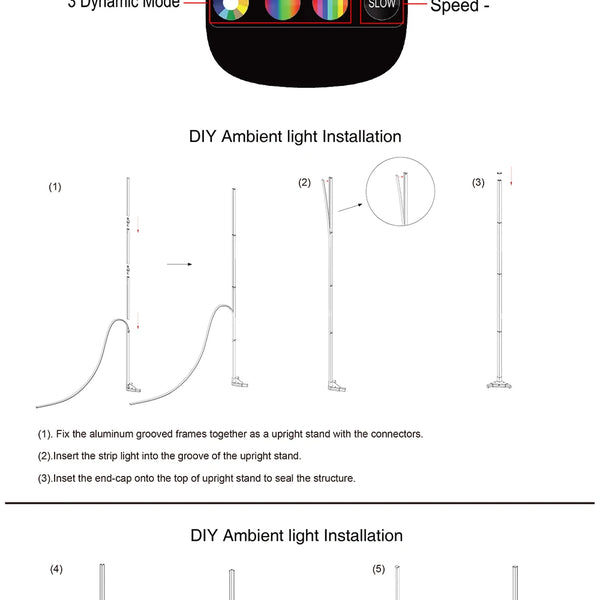 Living Room Dimmable Corner Floor Lamp 140cm WIFI/Bluetooth Smart RGB LED Mood Light Bedroom Nordic Home Decor lighting