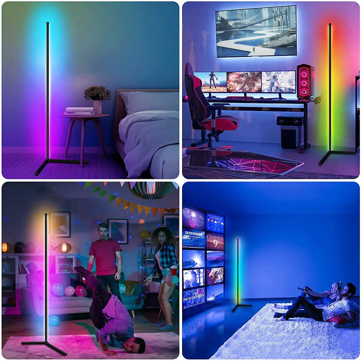 Living Room Dimmable Corner Floor Lamp 140cm WIFI/Bluetooth Smart RGB LED Mood Light Bedroom Nordic Home Decor lighting